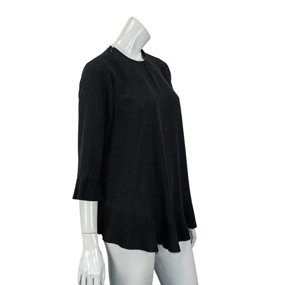 Zimmermann Women's Pleat Swing Top in Black zip Shoulder sz 2 - Picture 3 of 9